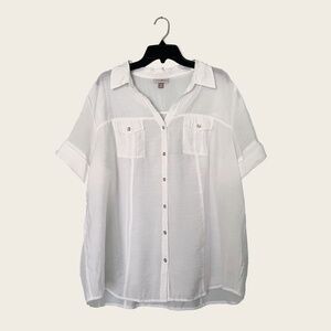 Roz & Ali White Button Up Shirt
